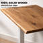 Bureau à roulettes pour ordinateur portable, réglable en hauteur, en chêne blanc massif de 70 cm (27,5 po), avec bord naturel.