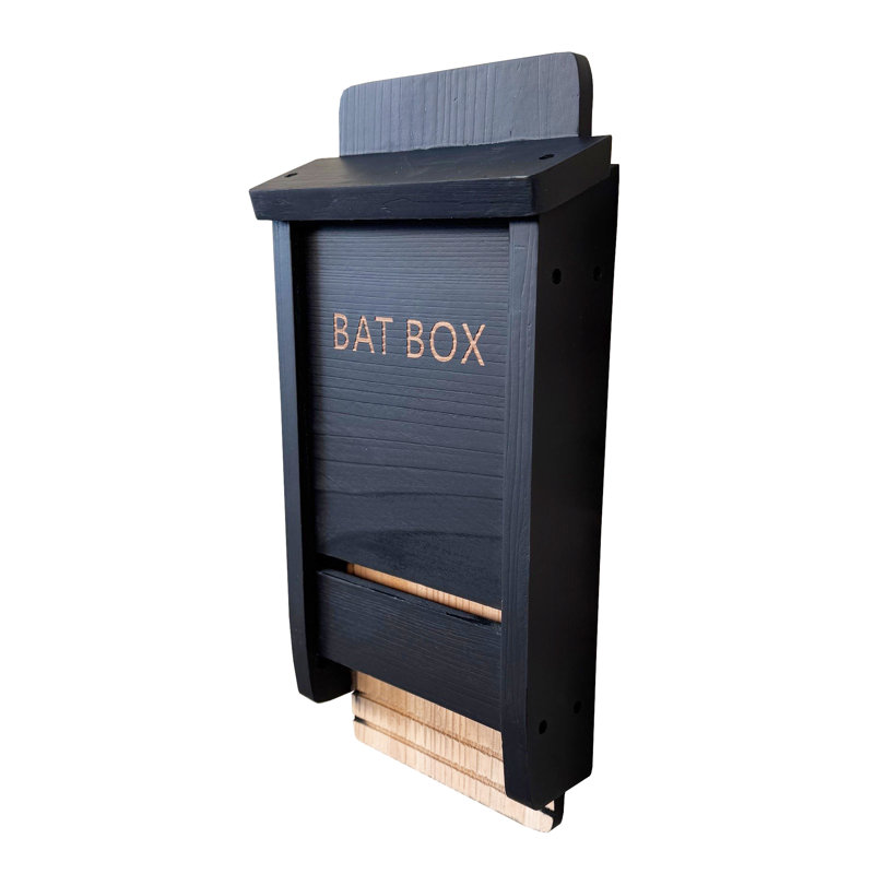Black Wooden Bat Nesting Roosting Box House