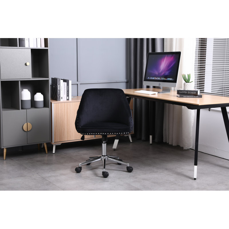 Velvet Task Chair, Black