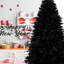 500 lumières à DEL blanches de 7,5 pi, arbre de Noël noir de 7,5 pi, 2156 pointes en PE +, conception à charnières, support en métal et lumières des fêtes, structure, style dans une présentation festive-1363426828