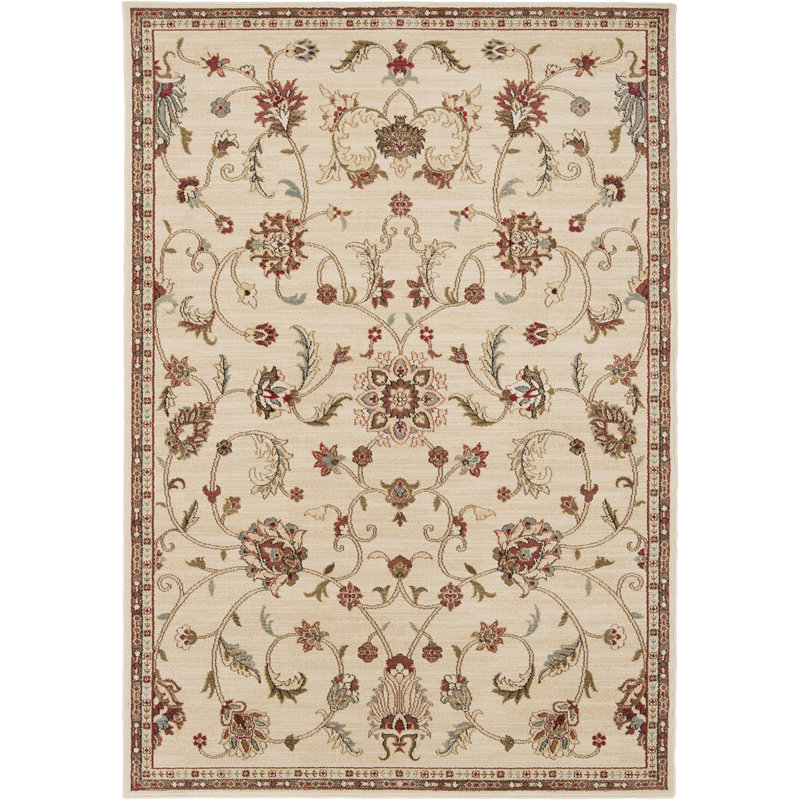 Floral and Geometric Washable Area Rug, Rectangle 122 x 165cm
