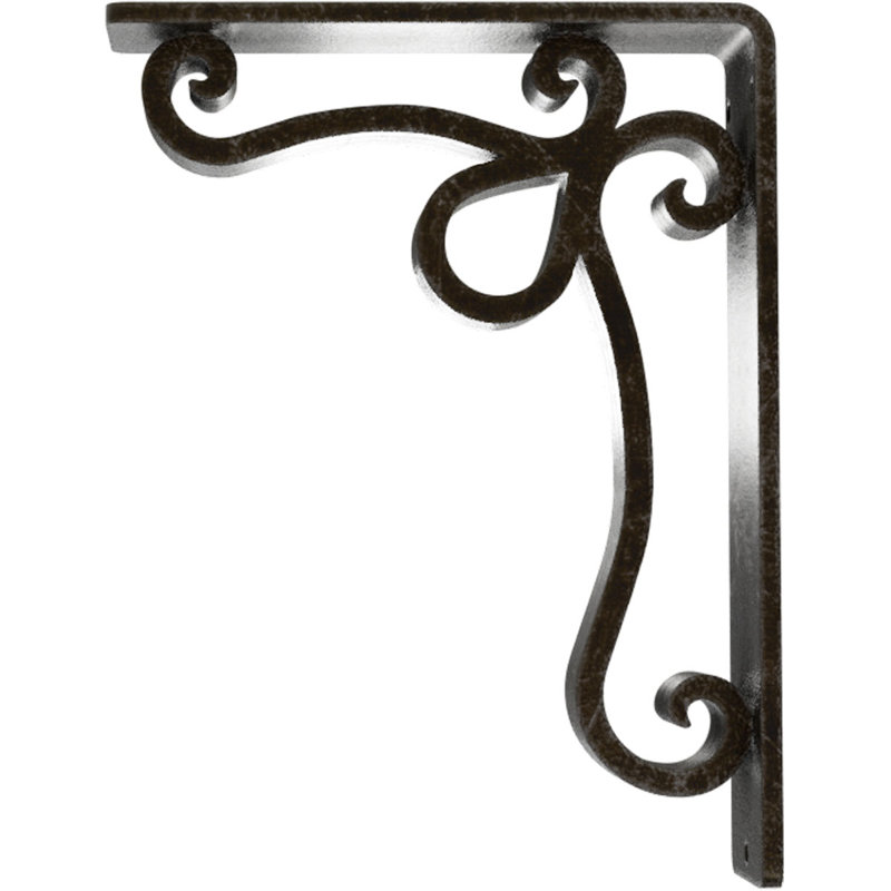 Support en fer forgé Orleans, Argenté antique chaleureux, H 8 po x l 2 po x P 5,5 po