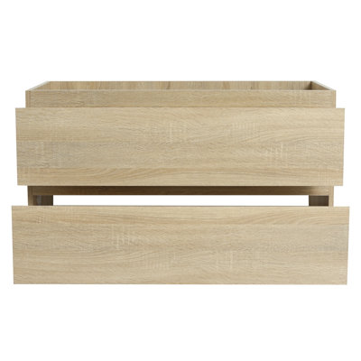 Meuble-lavabo 36 po - finition chêne, fixation murale pour espace, amplement de compartiments de rangement