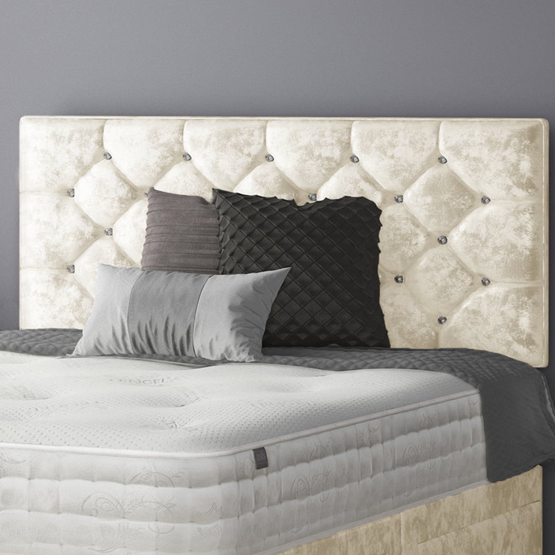 Fall Upholstered Bed, Cream, Super King (6'), No Drawers
