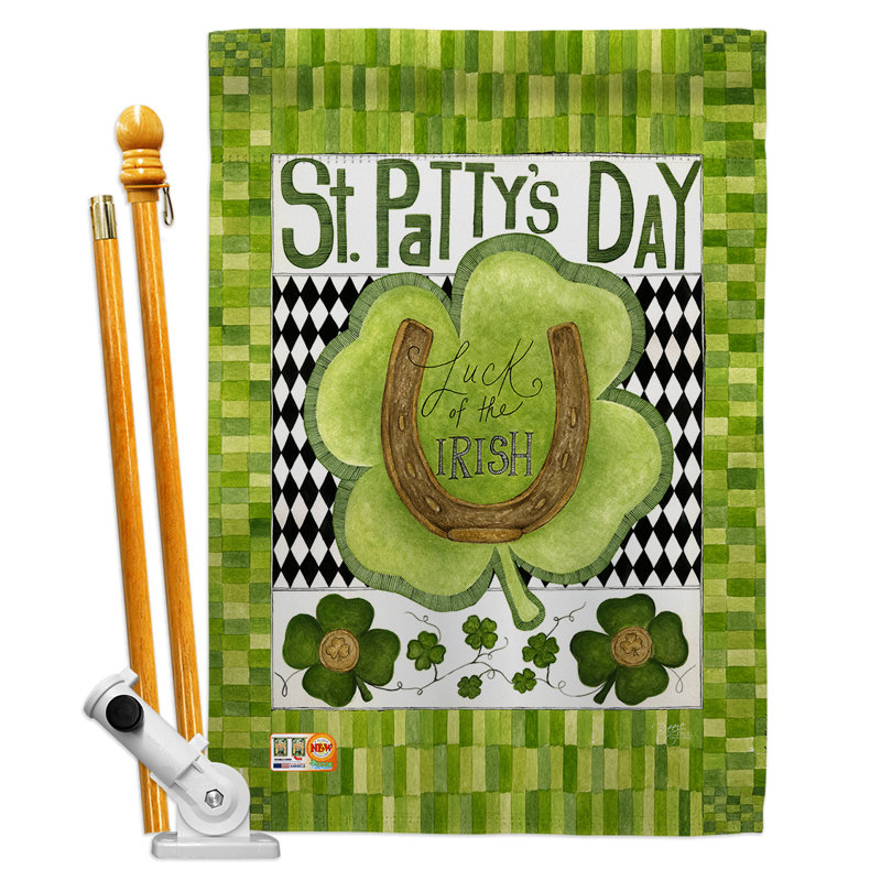 Chance of the irish trèfle spring st patrick 40 x 28 po en polyester ensemble de drapeau