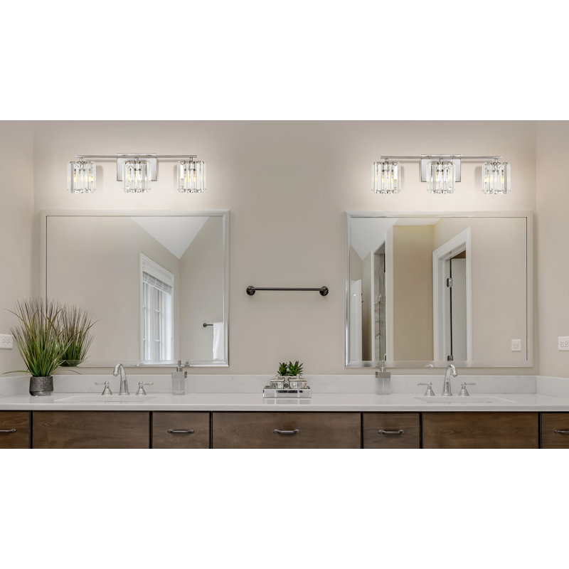 Éclairage pour meuble-lavabo à DEL classique en métal / verre Caydie Prism, 3