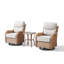  Ensemble de meubles de patio 3 pièces, ensemble de conversation extérieur en osier jaune avec 2 chaises berçantes pivotantes et table d'appoint, sièges à haut dossier, housses beiges pour porche, terrasse-824575107-854064531
