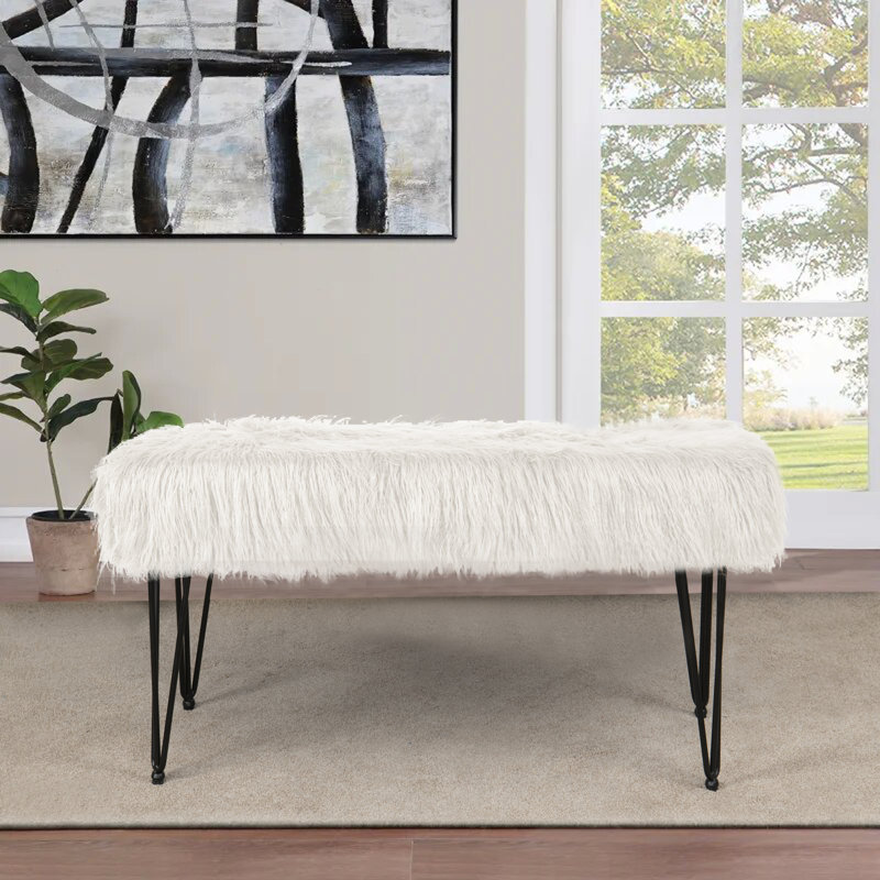 116.8cm Wide Rectangle Solid Colour Standard Ottoman, Antique White