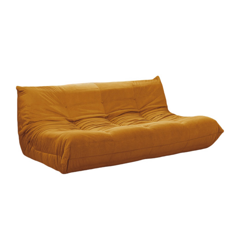 Canapé simple et créatif de 70,8 po, Fibre de polyester jaune