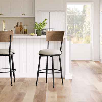 Tabouret pivotant de qualité commerciale en bois et métal Whittington