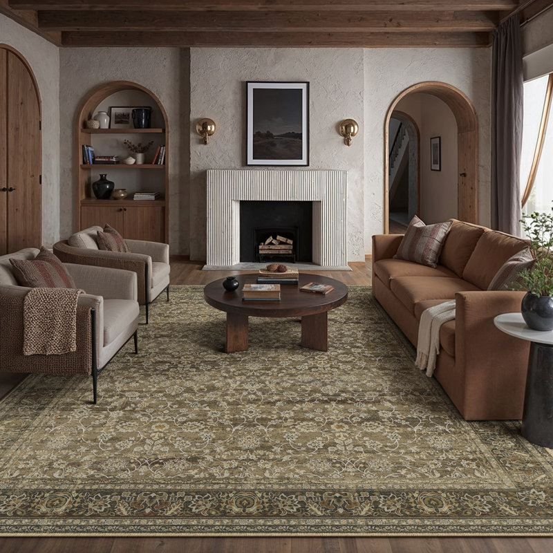 Camila Vintage Brown Area Rug, Rectangle 7'9" x 9'9", Brown