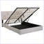 Grand lit plateforme tapissier avec système de rangement hydraulique, aucun sommier nécessaire-884948325