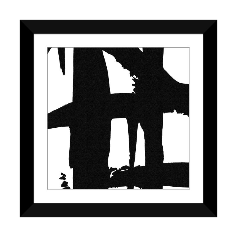 «Crossing Paths I», reproduction d'impression sur toile tendue, H 16 po x l 16 po x P 1 po, Papier d'art encadré noir, Blanc