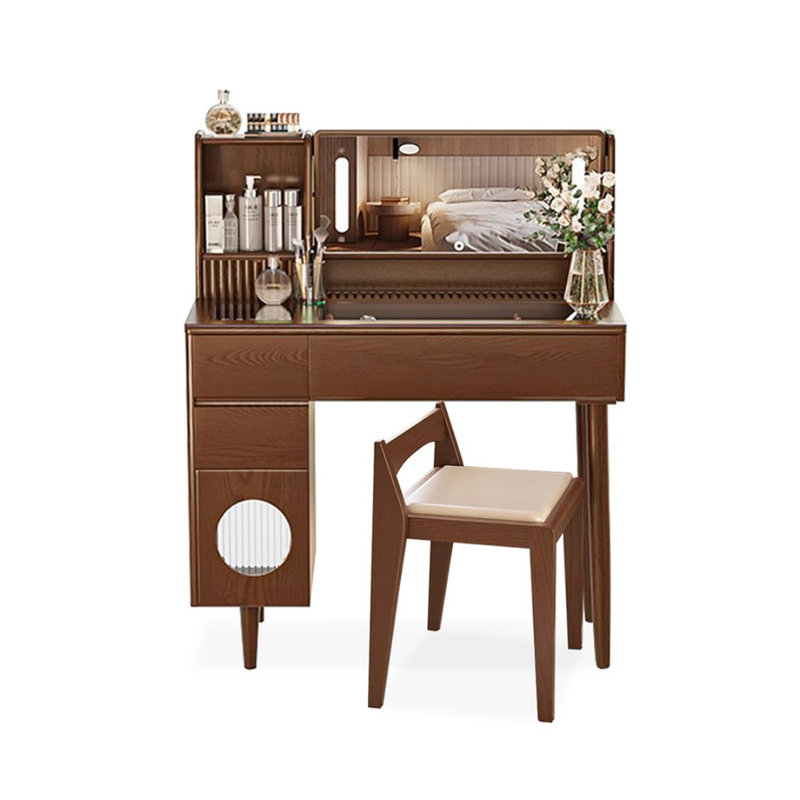 Makeup Vanity with Light mirror,4 drawers,1 chair
