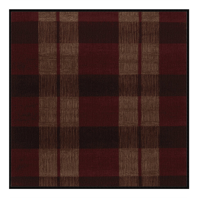 Tapis botanique brun lavable à la machine, Carré 6 pi