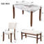 Ensemble de mobilier de salle à manger moderne 4 pièces, coin repas pour 4 personnes pour la cuisine, table de style faux marbre et 2 chaises et banc rembourrés avec pieds en bois
