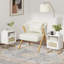 Table de chevet en rotin blanc