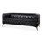 84.06" Tufted PU Leather Sofa with Square Arms and Iron Legs-1640841997