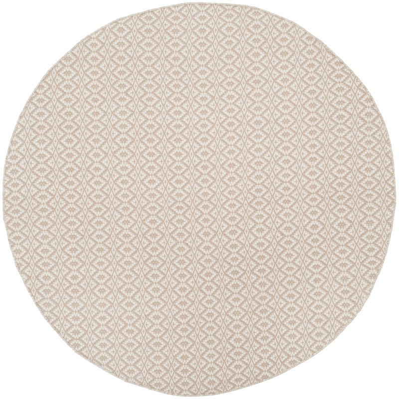 Alieu Hand Woven Cotton Ikat Rug, Round 4'