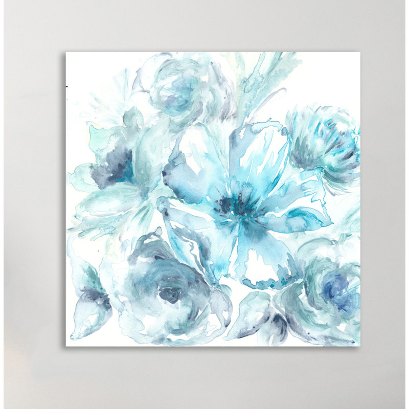 Watercolor Blues - Wrapped Canvas Painting, 30 cm H x 30 cm W
