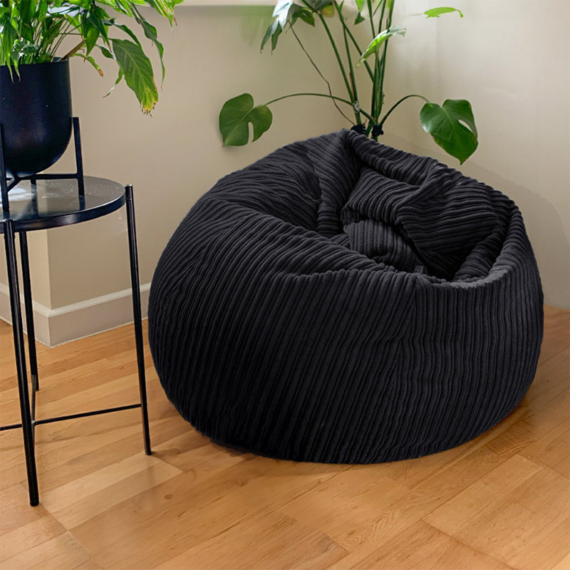 rucomfy Beanbags Large Corduroy Slouchbag - Plush Bean Bag Chair for Adults, Teens and Kids - Home Furniture Seating for Living Room or Bedroom - Machine Washable 80cm x 110cm