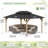 12x16 FT Solid Wood Outdoor Gazebo, Heavy Duty Metal Party Tent with Double-Tier Ventilated Roof, Suitable for Deck, Lawn-128874340