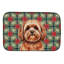 Tapis de vaisselle rouge Lhasa Apso Christmas PoinsettIas