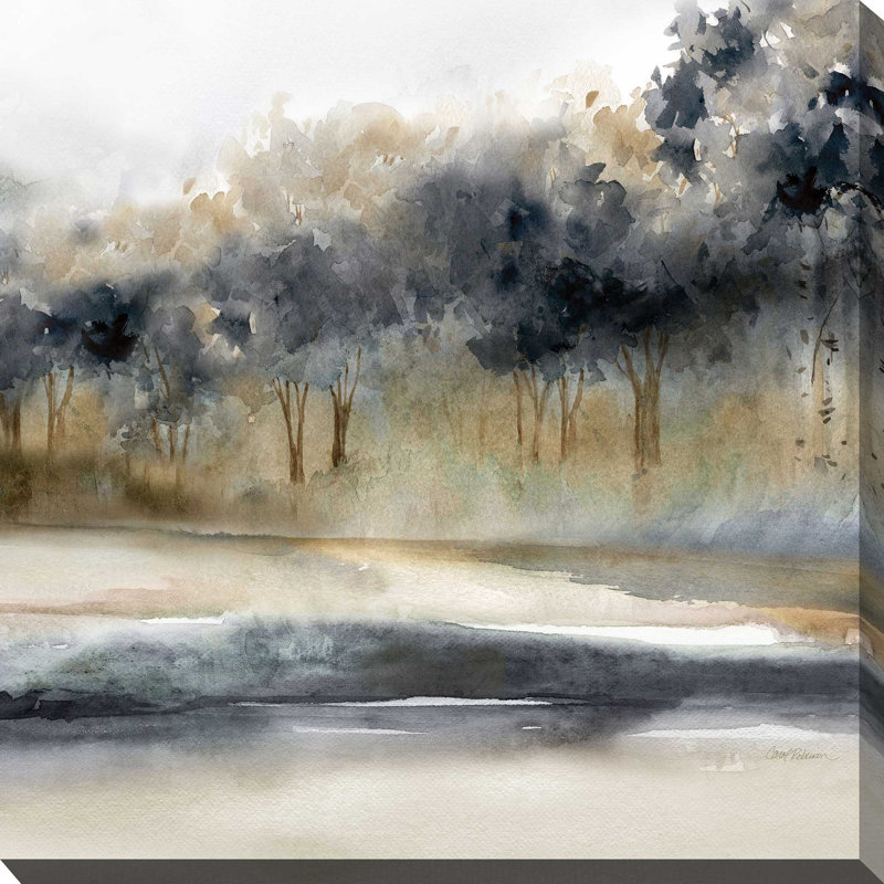 Silent River par Carol Robinson - Peinture, L 18 po x H 18 po, Toile tendue