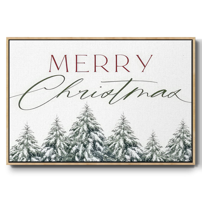 Joyeux Noël, arbres, H 25 po x l 37 po x P 1,5 po, Encadré naturel
