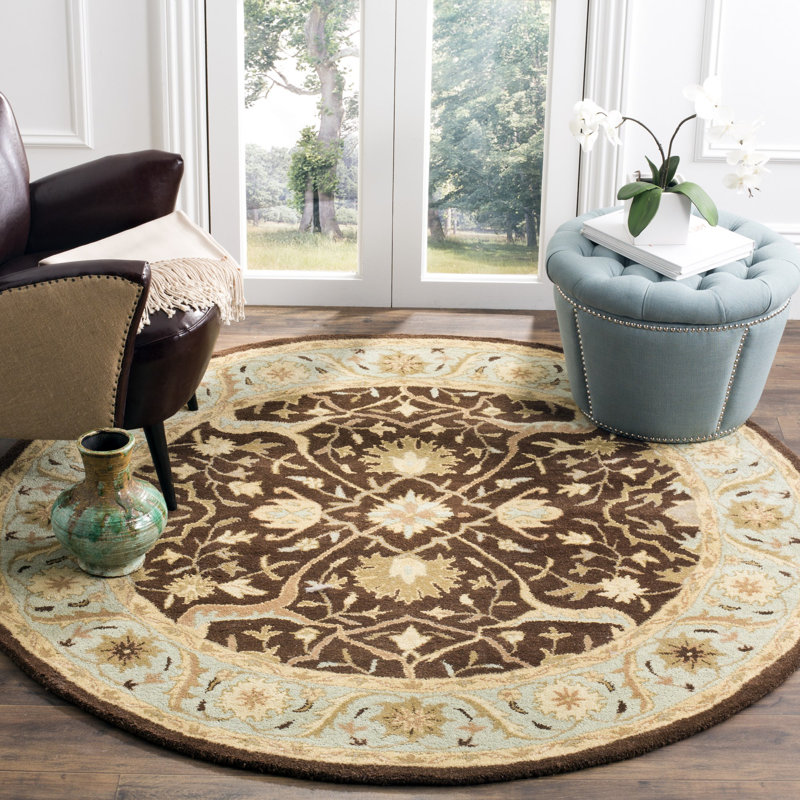 Hand Tufted Wool Oriental Rug, Round 8'
