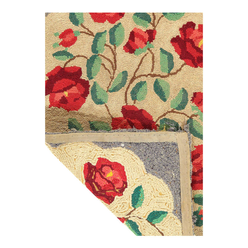 Antique American hooked rug 2'X 3'