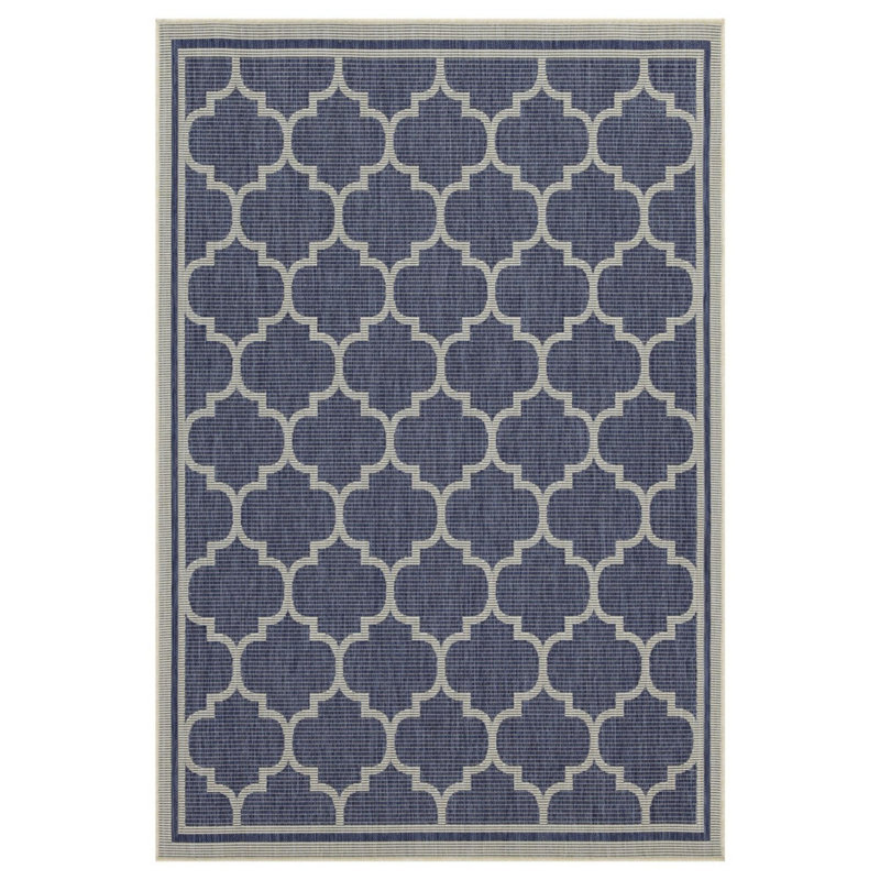 Tapis bleu intérieur / extérieur Sunshine, Rectangle 5 pi 3 po x 7 pi 3 po