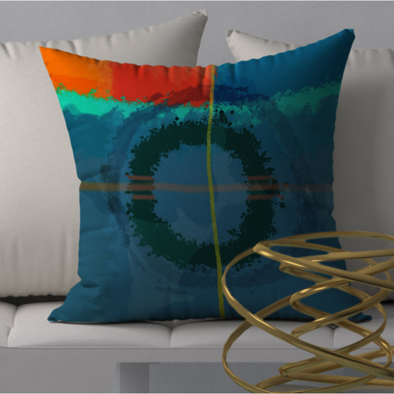 Chic Abstract Reversible Throw Pillow, 18" H x 18" W