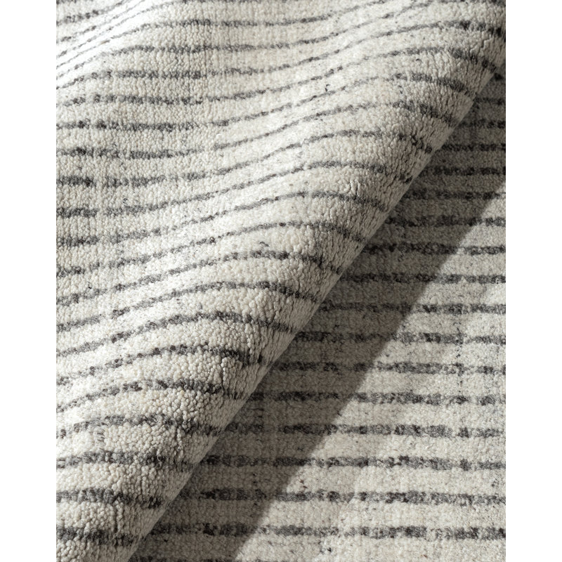 Organic Hand Knotted Striped Indoor Rug, Rectangle 12' x 15'