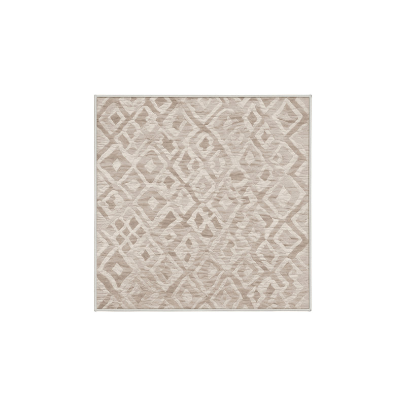 Machine Washable Beige Area Rug, Square 4'