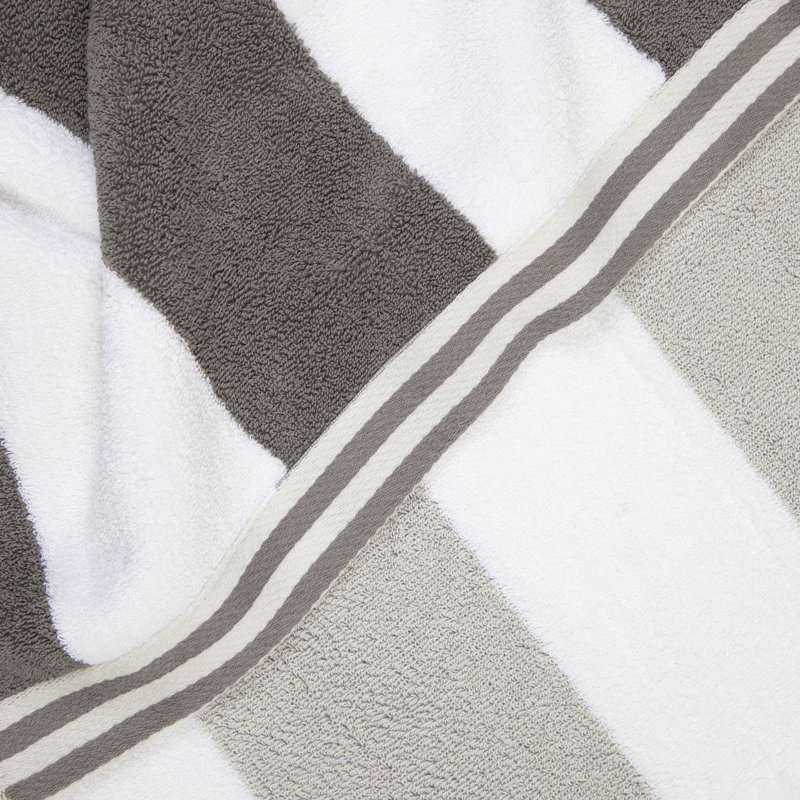 Serviette de plage réversible 100% coton Aston & Arden 30 x 70, Gris clair / Gris foncé