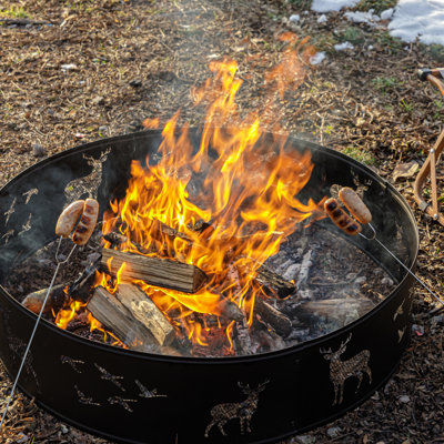Cochard 36" W × 9'' H Outdoor Fire Ring, Wood Burning Fire Pit Ring