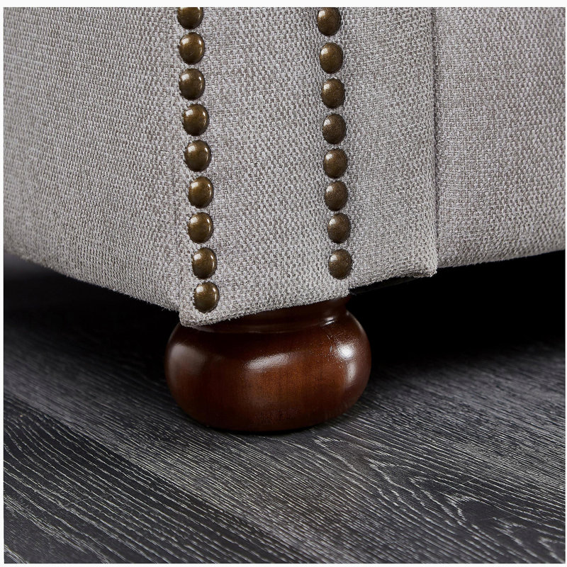 Canapé Chesterfield en tissu de lin
