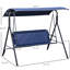 Banc 3 balançoires avec auvent réglable - extérieur bleu foncé pour le jardin, le patio, la terrasse, le bord de la piscine, le patio, la construction en acier