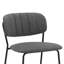 Tabouret de bar moderne de 26 po en similicuir gris et métal noir Barun