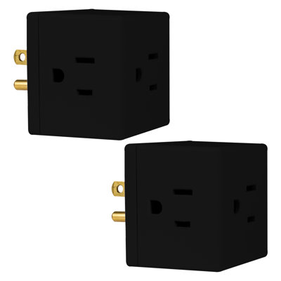 PHilips 3-Outlet Grounded Cube Tap, Black, SPS3002BC/37