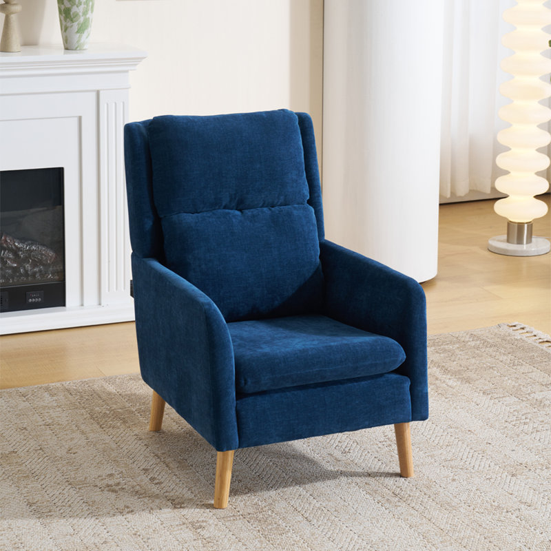 Upholstered Armchair, Dark Blue