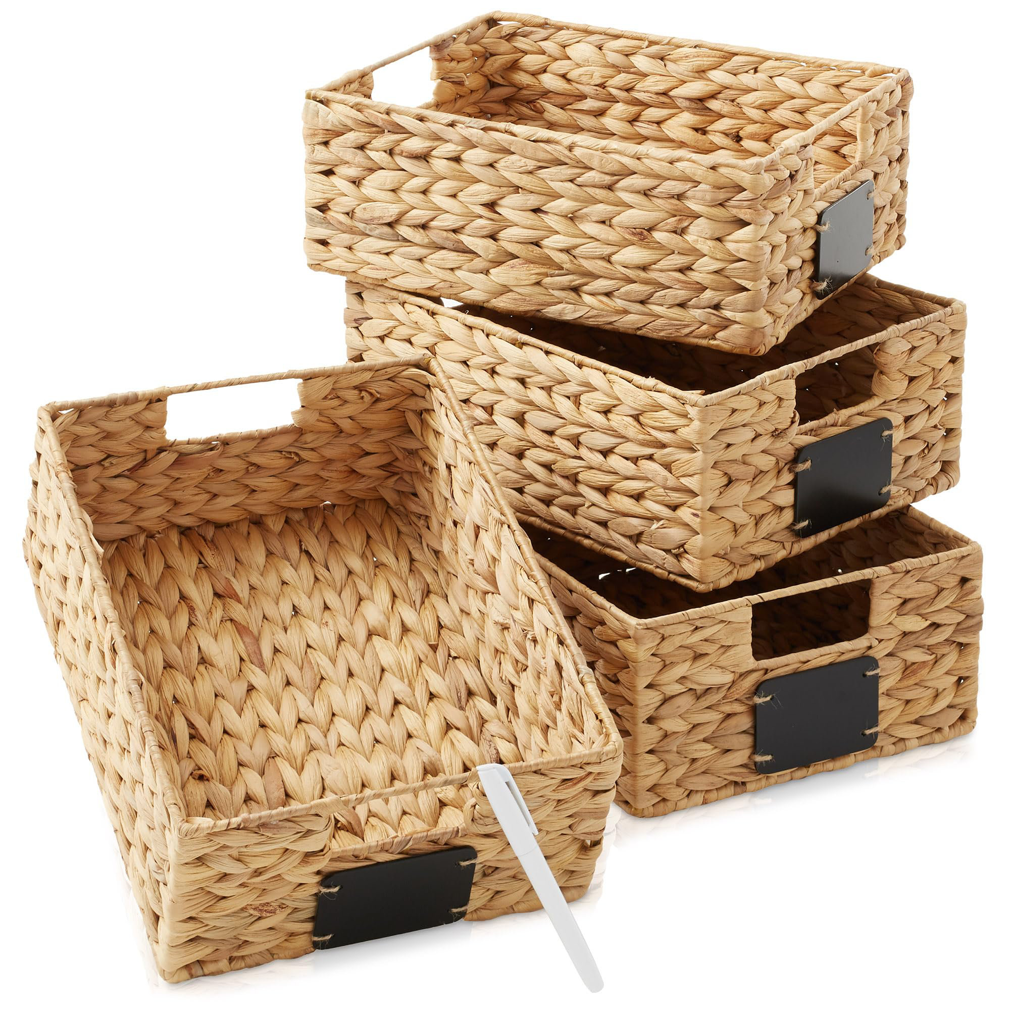 Curated visual reference: Visual Reference: One Allium Way Set Of 4 Water Hyacinth Pantry Baskets