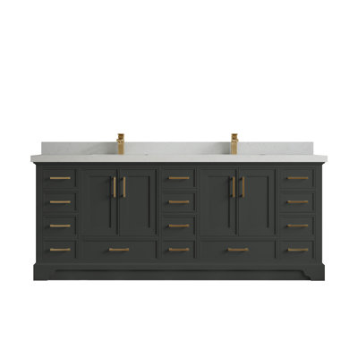Meuble-lavabo double avec plateau Charlotte 84