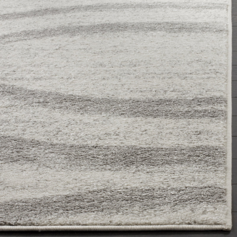 Tapis abstrait Shelva Performance, Rectangle 12' x 18', Gray/Ivory