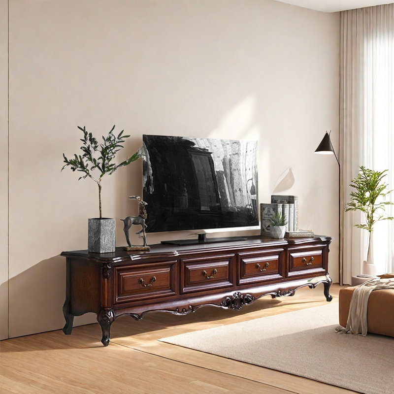 Meuble télé durable en noyer courbé, 94.49"