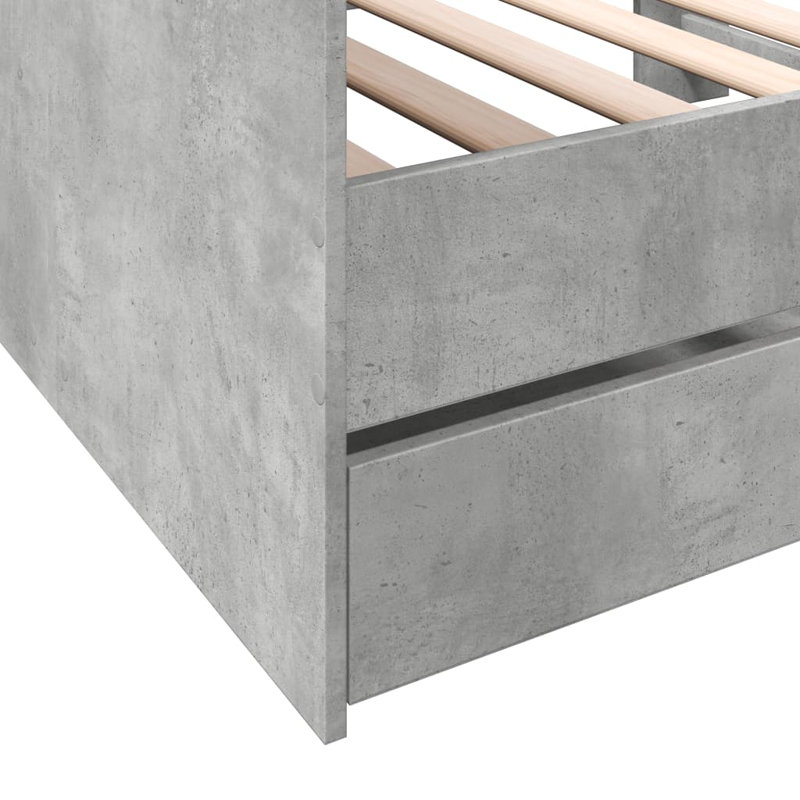 Panaite Daybed With Drawers Concrete Grey, Small Single (2'6)