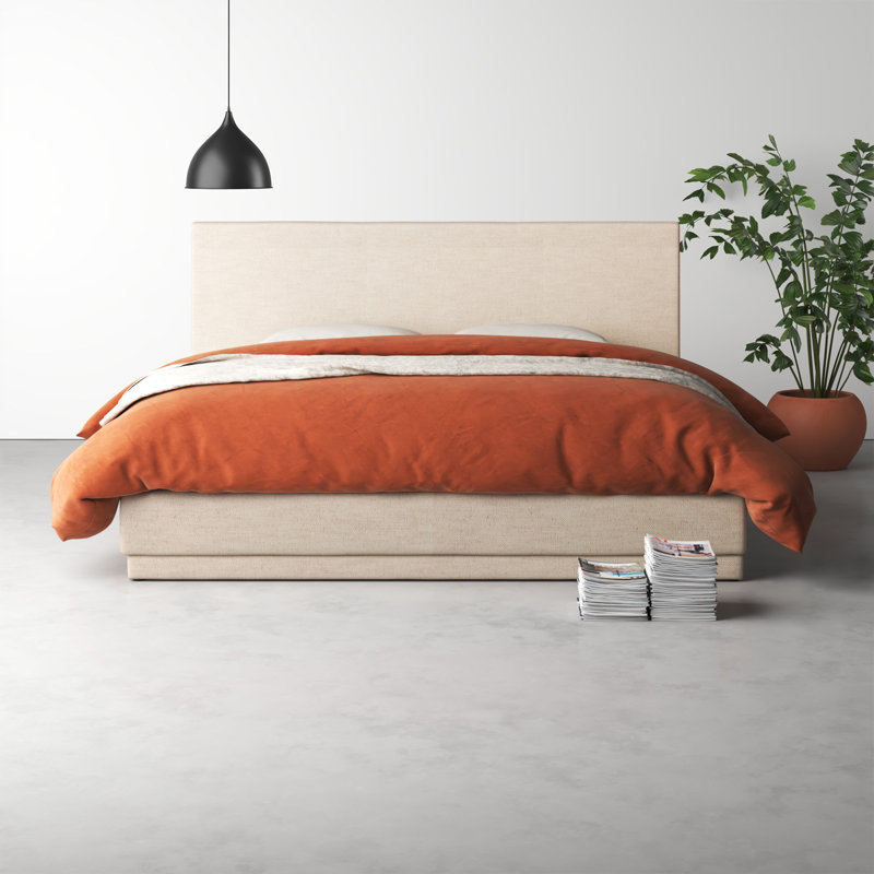 Isolde Upholstered Platform Bed, Extra Wide Queen