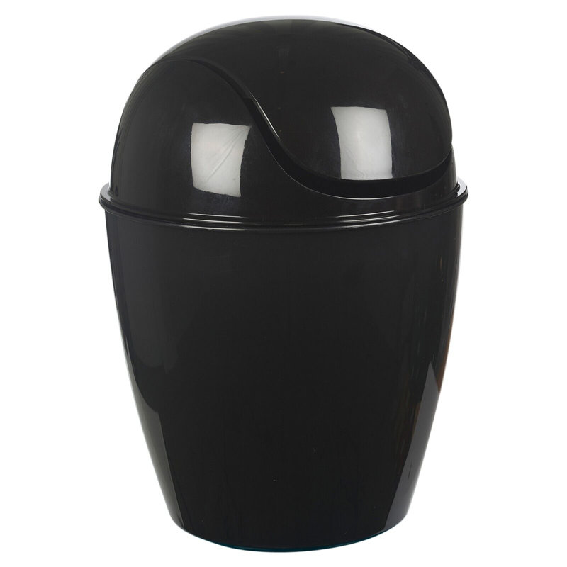 Octayvia Plastic Swing Top Kitchen Trash Can - 1.32L, 3.17L, Black