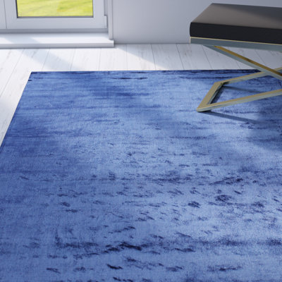 Adelia Hand-Knotted Silk Cobalt Rug